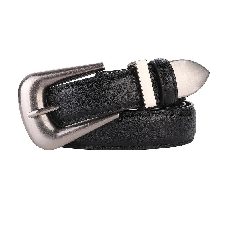 Cinto Feminino Bordô com Fivela Dourada