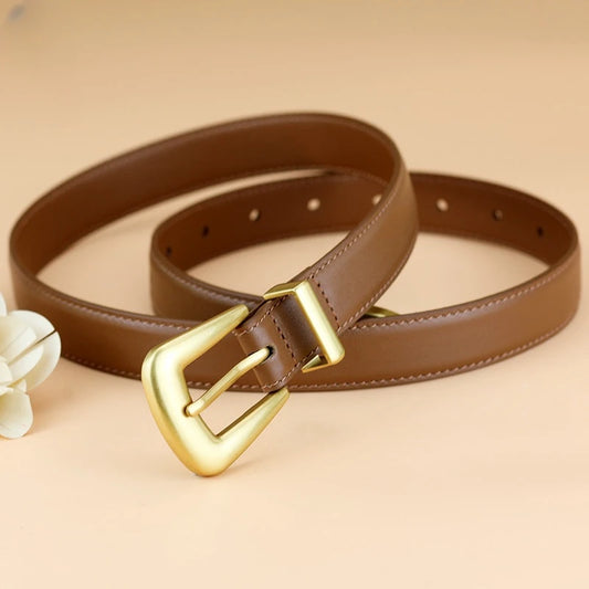 Cinto Feminino Bordô com Fivela Dourada