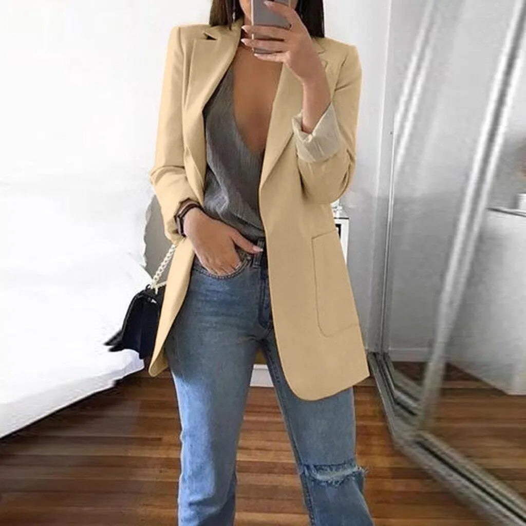 Blazer Executivo Alongado com Bolsos