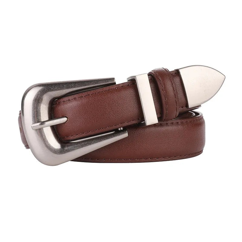 Cinto Feminino Bordô com Fivela Dourada