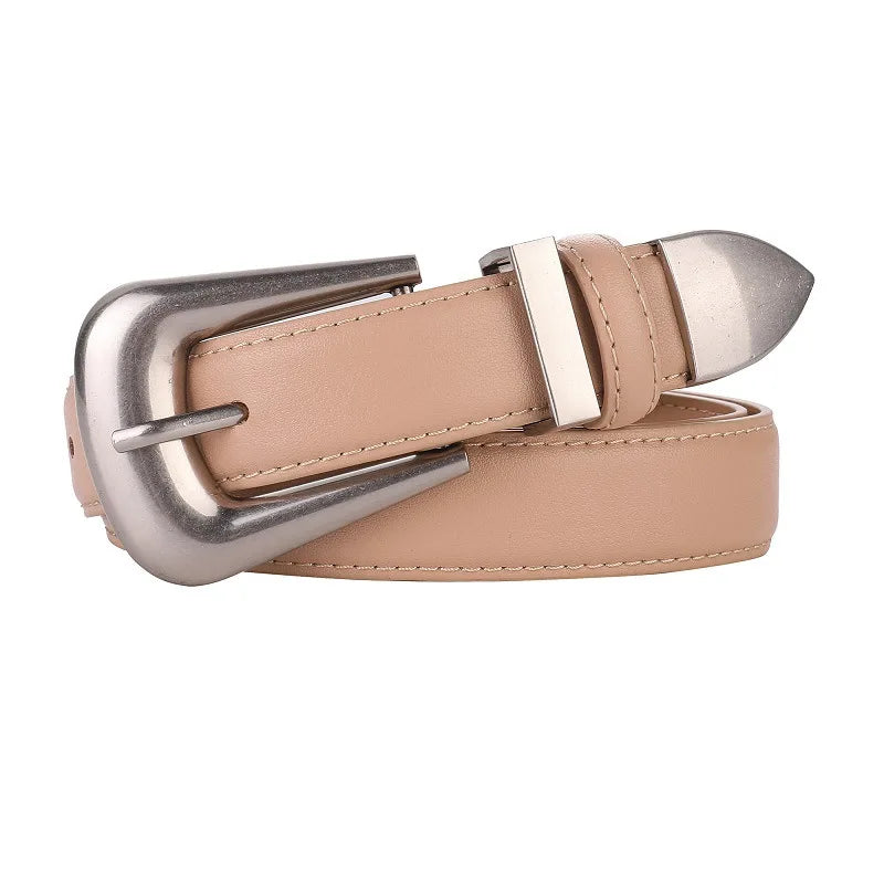 Cinto Feminino Bordô com Fivela Dourada