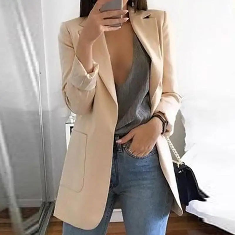 Blazer Executivo Alongado com Bolsos