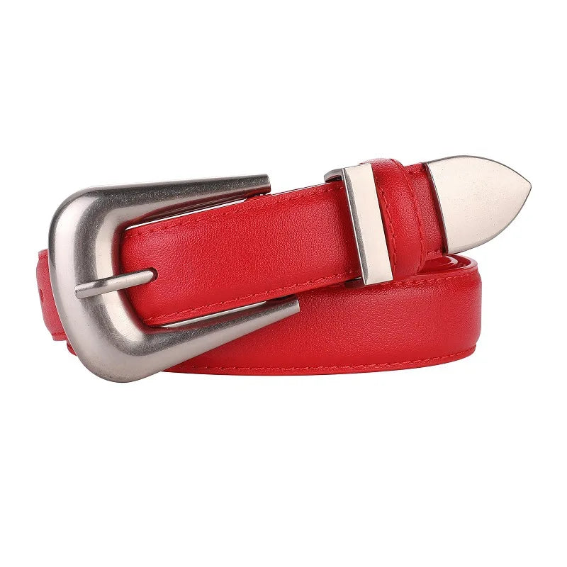 Cinto Feminino Bordô com Fivela Dourada