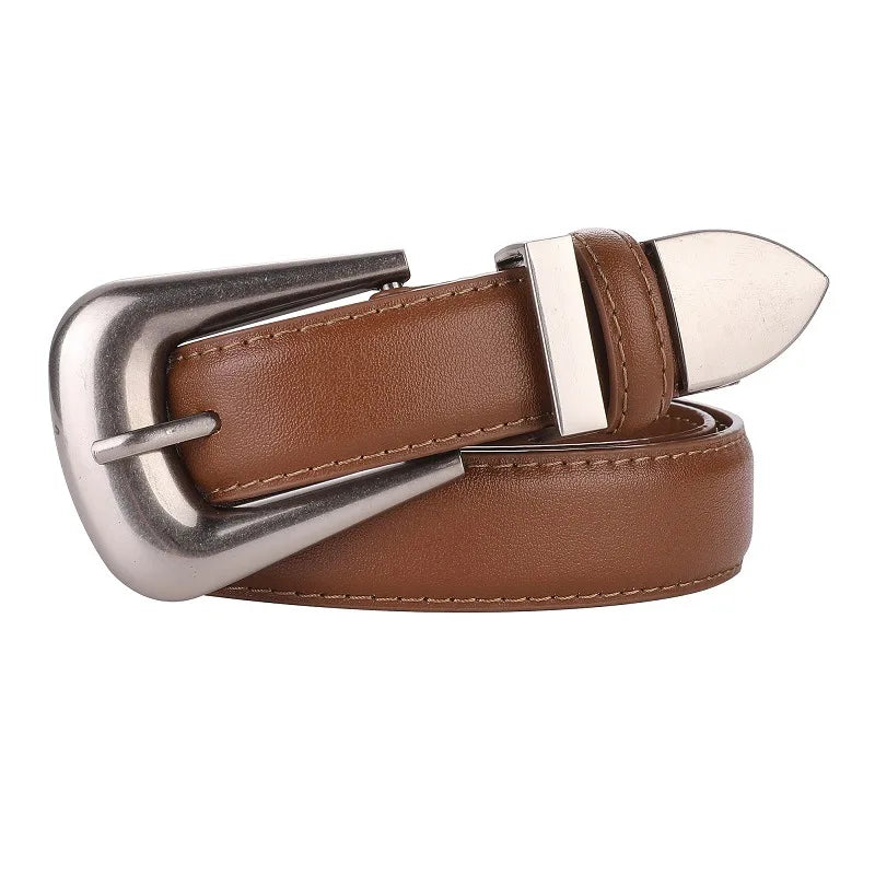 Cinto Feminino Bordô com Fivela Dourada